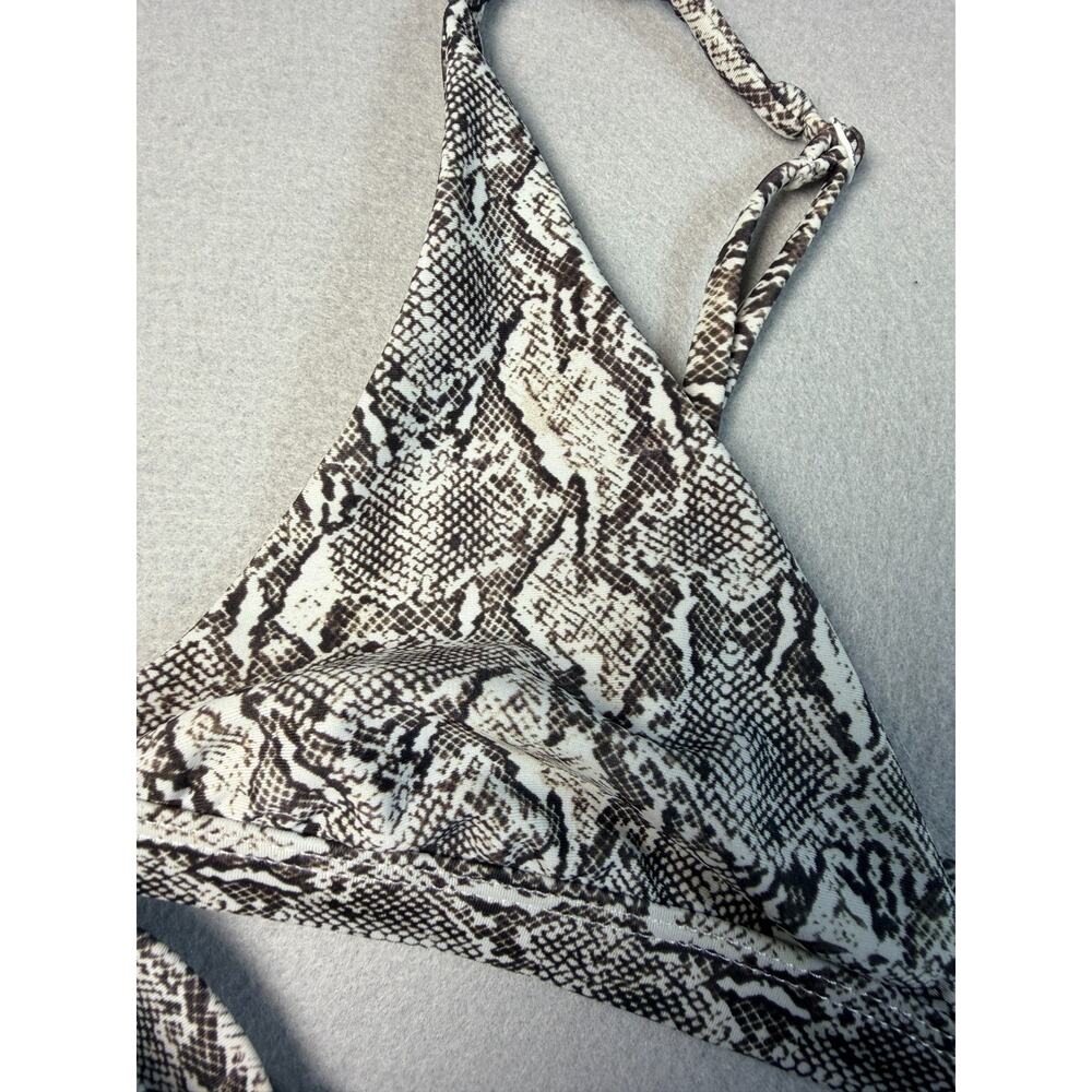 Ark Swimwear Snake Print Bikini Set Bralette Top High Cut Bottom Medium - Picture 2 of 7